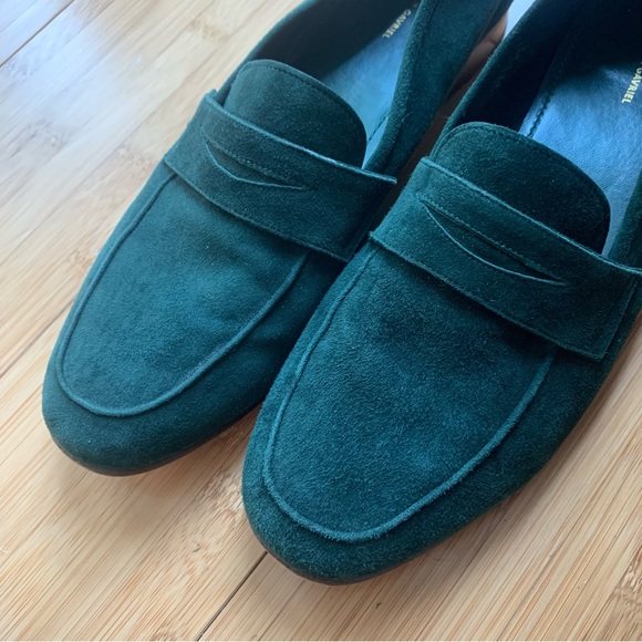 Mansur Gabvriel Classic Flat Loafer Suede Green - Picture 3 of 9